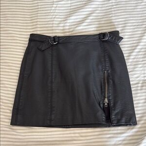 Free People Gray Mini Slit Skirt